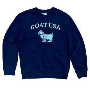 GOAT USA Big Goat Embroidered Black Crew Neck Sweatshirt, Men's Small